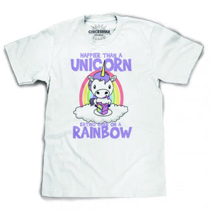 Chicksrule Happier Than A Unicorn Unisex T-shirt - White