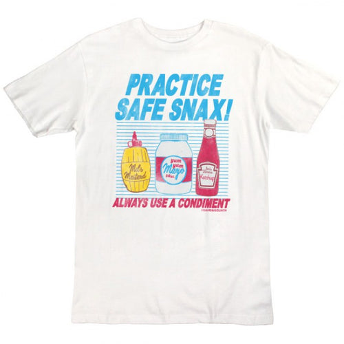 David and Goliath Practice Safe Snax Mens T-shirt