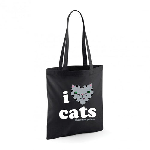 David and Goliath I Heart Cats Tote Bag