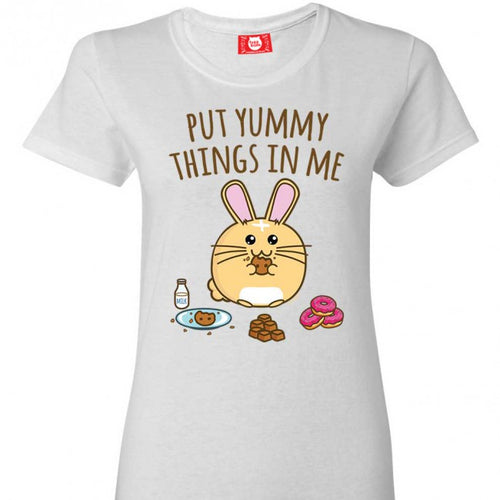 Fuzzballs Womens T-shirt - Yummy Things - White