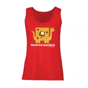 David and Goliath Vest Top - Wafflesaurus - Red